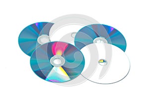 Disk DVD CD on white background detail isolated