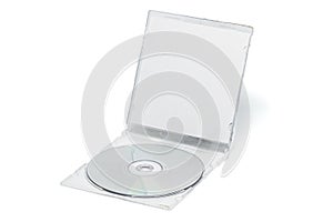 Disk DVD CD on white background.