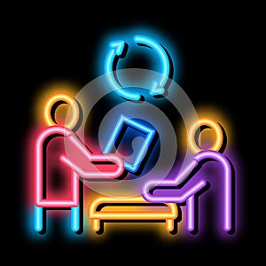 disk formatting neon glow icon illustration