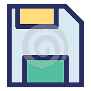 Disk  Isolated Vector with Outline icon which can easily modify or edit