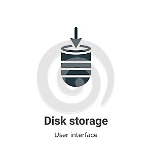 Disk storage vector icon on white background. Flat vector disk storage icon symbol sign from modern user interface collection for