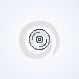 Disk, vector best gray line icon