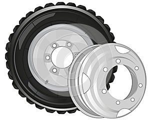Disk and wheel of the car vector illustration