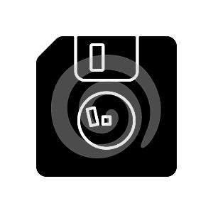 Diskette black glyph icon