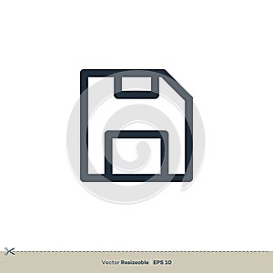 Diskette Icon Vector Logo Template Illustration Design. Vector EPS 10
