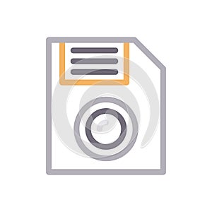 Diskette vector color line icon