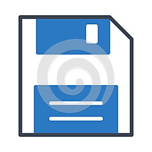 Diskette reception vector glyph color icon
