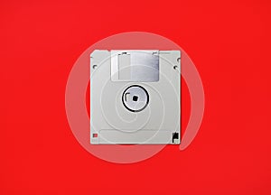 Diskette on red