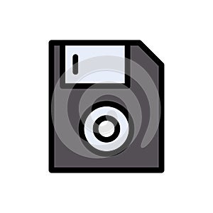Diskette vector flat color  icon