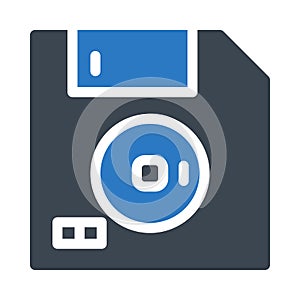 Diskette vector glyph color icon