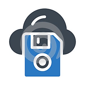 Diskette vector glyph color icon