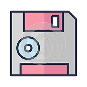 Diskette Vector icon which can easily modify or edit