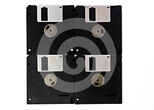 Diskettes are isolated on white background