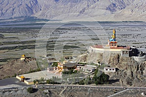 Diskit Monastery or Diskit Gompa is the oldest and largest Buddhist monastery. Nubra Valley of Ladakh, India