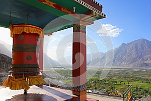 Diskit Monastery or Diskit Gompa is the oldest and largest Buddhist monastery. Nubra Valley of Ladakh, India