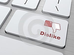 Dislike Button - Social Media Concept.