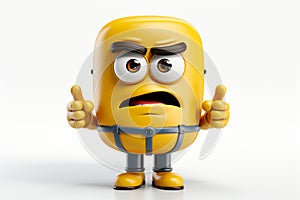 Dislike emoticon emoji 3d illustration 3d rendering on White Background