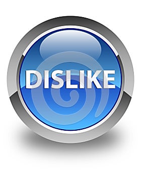 Dislike glossy blue round button