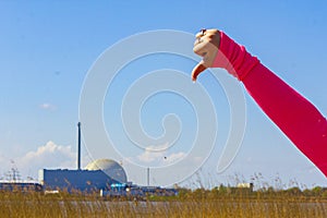 Dislike and thumb down to atomic nuclear power station Germany