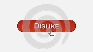 Dislike web interface button clicked with mouse cursor, different color choice