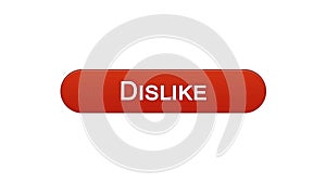 Dislike web interface button wine red color, social network application, online