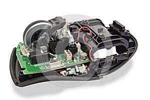 Dismantled the computer mouse