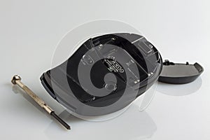 Dismantled the computer mouse
