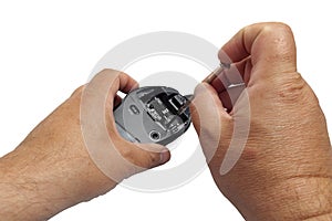 Dismantled the computer mouse