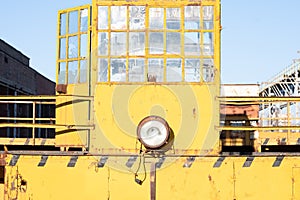 Dismantled yellow huge cranes