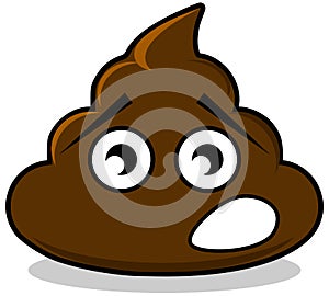 Dismayed poop, character, irreverent cartoon, isolated. photo