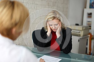 Dismissed worker in office