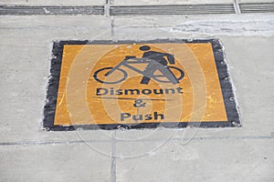 Dismount and push sign