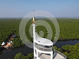 The Disnati Tower in the Middle of the Mangrove Mangrove Forest, Langsa City, Aceh