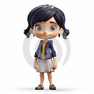 Disney 3d Character Model For Krystal Pixie In Tadao Ando Style