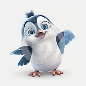 Disney Animated Penguin Hd Wallpapers: Light Gray And Blue, Quirky Expressions