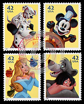 Disney Character Postage Stamps