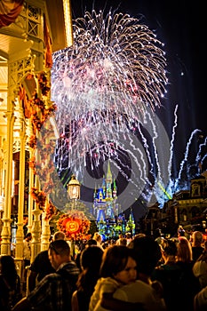 Disney Cinderella Castle Fireworks and Lights