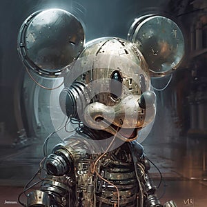 Disney mickey mouse digital art painting, Generative AI