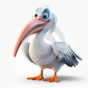 Disney Pixar-style Pelican Character In 3d - Uhd Image