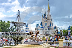 Disney World Orlando Florida Magic Kingdom chip and dale statue