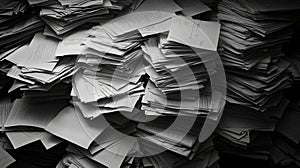A disorganized stack of papers and files, suggesting work or administrative tasks