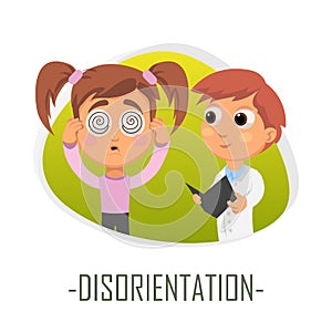 Disorientation medical concept. Vector illustration.