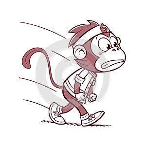 Disoriented Monkey in Racing Scene