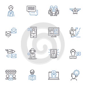 Dispatch line icons collection. Delivery, Logistics, Shipping, Transport, Courier, Routing, Dispatching vector and