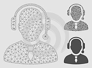 Dispatcher Vector Mesh 2D Model and Triangle Mosaic Icon