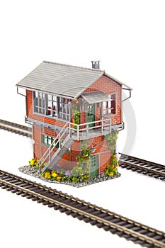 The dispatching tower for the railway model