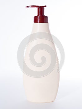 Dispenser pump cosmetic or hygiene, plastic bottle of gel, liquid soap, lotion, cream, shampoo - isolated on white background