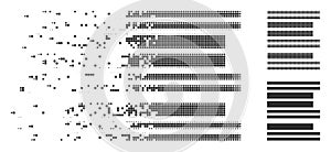 Barcode Destructed Pixel Halftone Icon