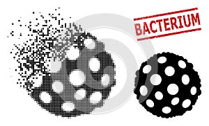 Dispersed Dot Bacterium Spore Icon and Grunge Bacterium Seal