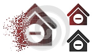 Dispersed Dot Halftone Deduct Building Icon